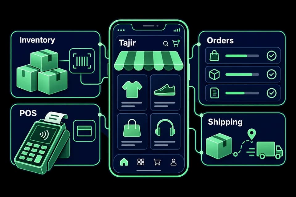 Tajir e-commerce platform for managing online stores, products, orders, and sales